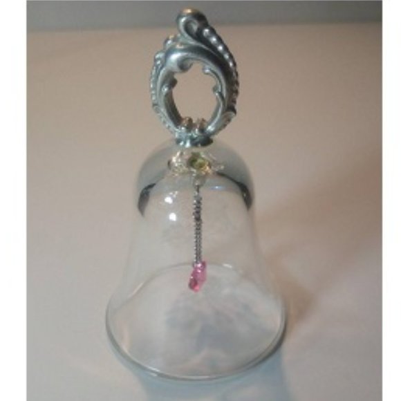 Glass Bell - Etched with Flowers & says "October" - Picture 6 of 6